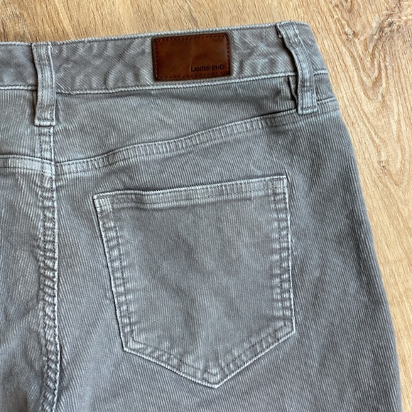 Lands End Straight Leg Mid Rise Gray Corduroys Size 8 - Picture 8 of 11